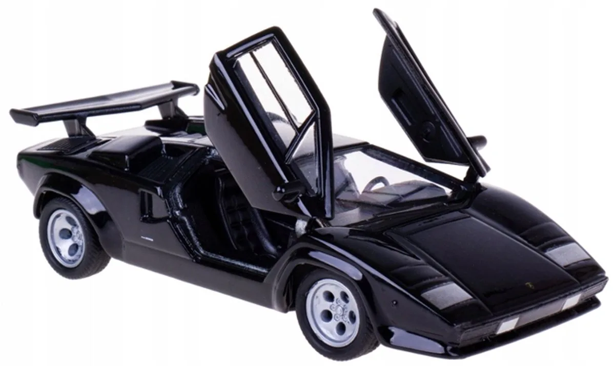 Lamborghini Countach LP 500S Metaal Model Auto Schaal 1:34 van Welly in Zwart – productfoto