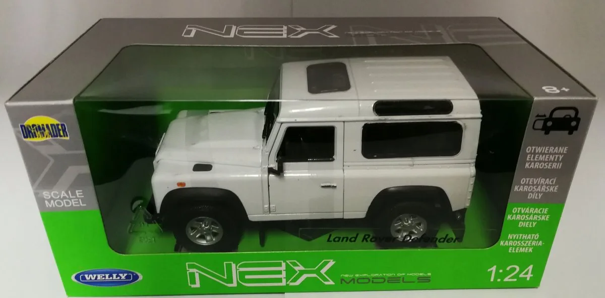 Land Rover Defender 1:24 Metaal - Modelauto 22498W från Welly i Vit – produktbild