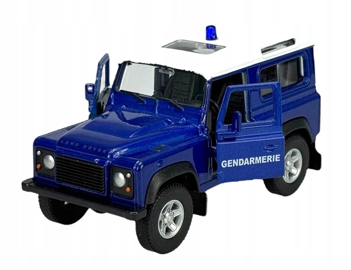 Land Rover Defender Gendarmerie Politie Modelauto 1:34 van Welly in Blauw – productfoto