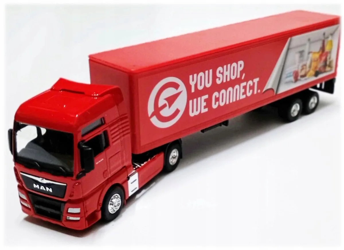 MAN TGX XXL Vrachtwagen Speelgoed - Schaal 1:64 van Welly in Rood – productfoto