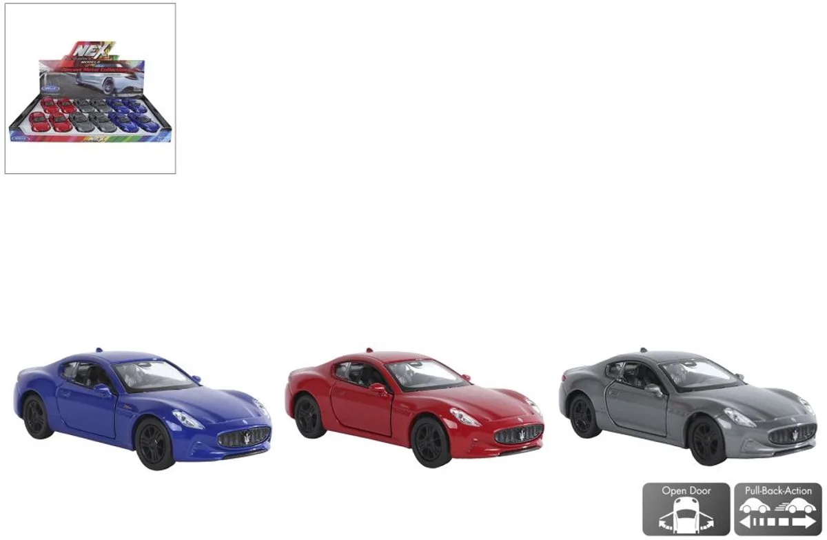 Maserati Gran Turismo Folgore verkoop per stuk die cast pull back motor 12cm speelgoed auto von Welly in Mehrfarbig – Produktfoto