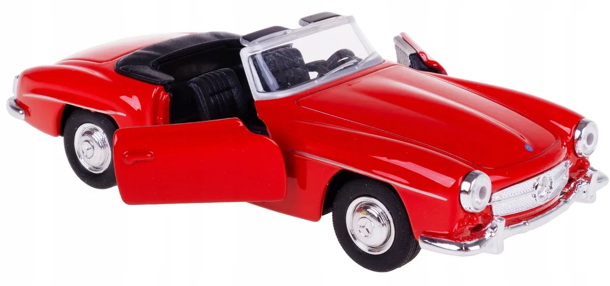 Mercedes-Benz 190SL Cabriolet Modelauto Metaal 1:34/39 by Welly in Red – product photo