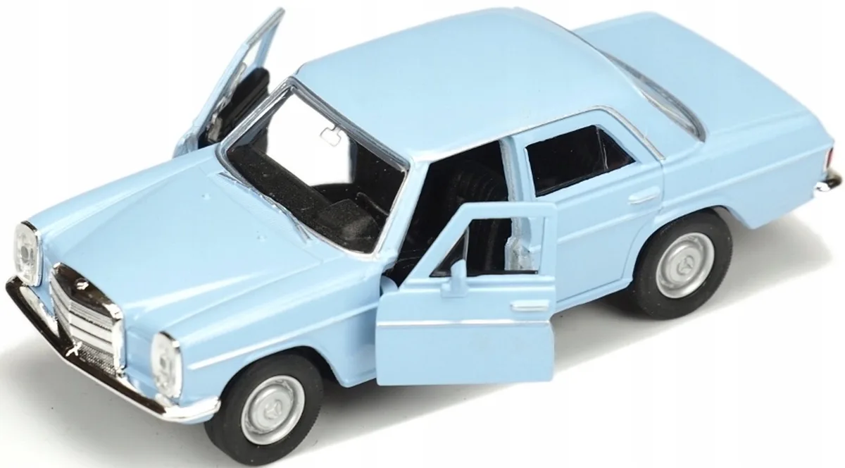 Mercedes-Benz 220 W114 Oldtimer Modelauto 1:34-1:39 Blauw fra Welly – produktbillede