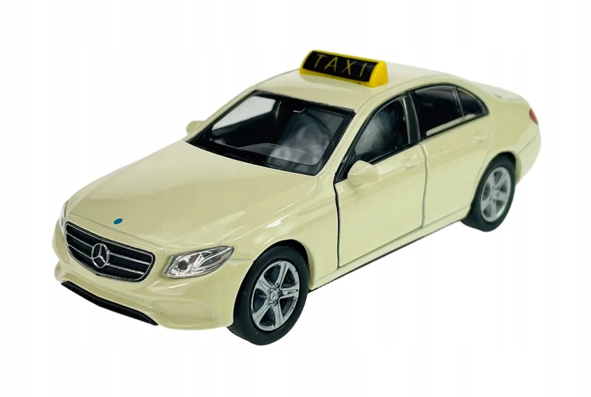 Mercedes-Benz E-Klasse W213 Taxi Modelauto 1:34 von Welly in Beige – Produktfoto
