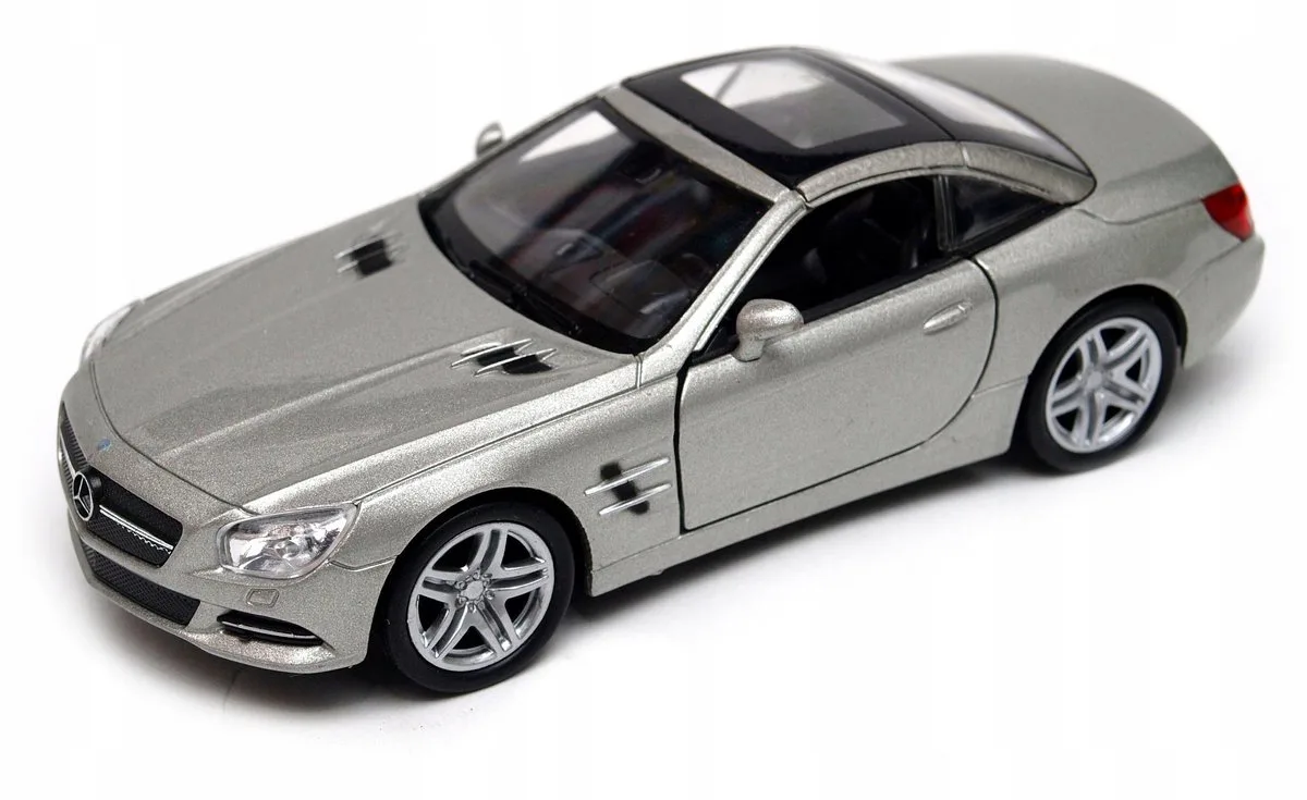 Mercedes Benz SL500 2012 modelauto Schaal 1:34 von Welly in Silber – Produktfoto