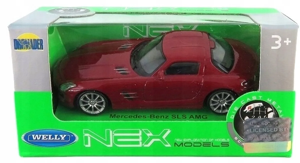 Mercedes-Benz SLS AMG Modelauto 1:43 från Welly i Röd – produktbild