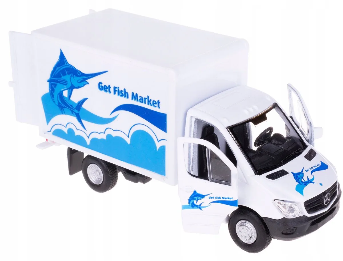 Mercedes-Benz Sprinter Cargo Box modelauto 1:34-39 fra Welly i Hvid – produktbillede