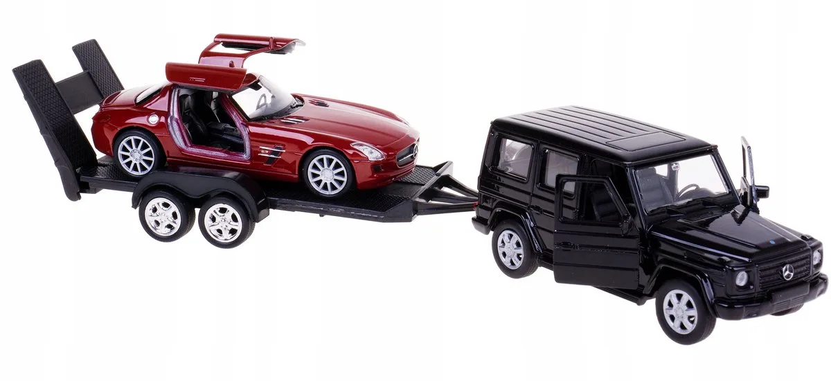 Mercedes G-Klasse & SLS AMG-set met opzetstuk - Het metalen model von Welly – Produktfoto