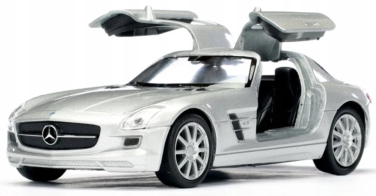 Mercedes SLS AMG Metaal Model Auto 1:34-1:39 de Welly en Argent – photo du produit