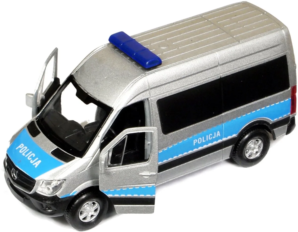 Mercedes Sprinter Politiebusje Metaal 1:34-1:39 Speelgoedauto van Welly in Blauw – productfoto