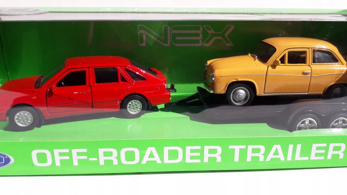 Metalen Auto Modellen Polonez Caro & Syrena 105 - Schaal 1:34/39 von Welly in Rot – Produktfoto