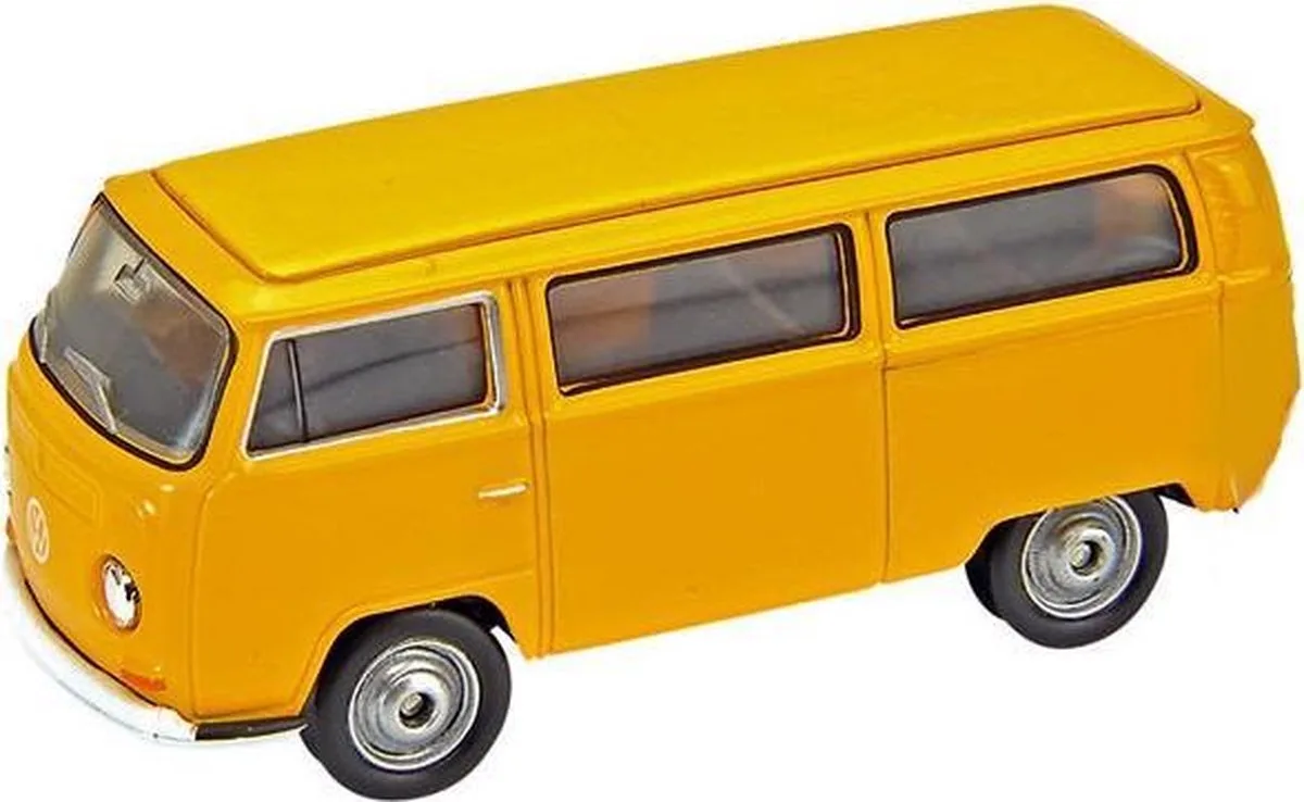 Metalen volkswagen bus (1972) från Welly i Gul – produktbild