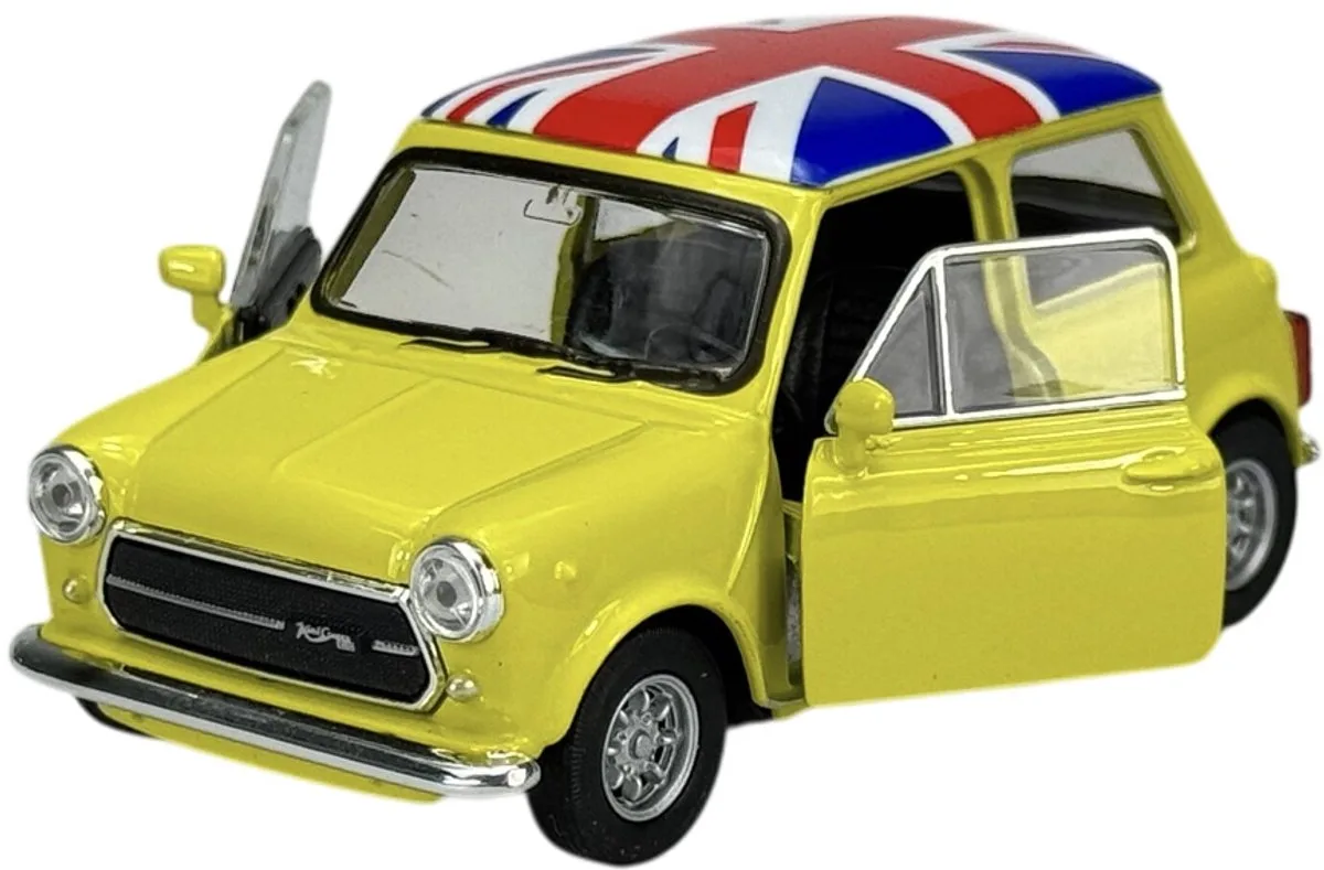 Mini Cooper 1300 Geel Metaal Model 1:34 - 1:39 Nieuw fra Welly – produktbillede
