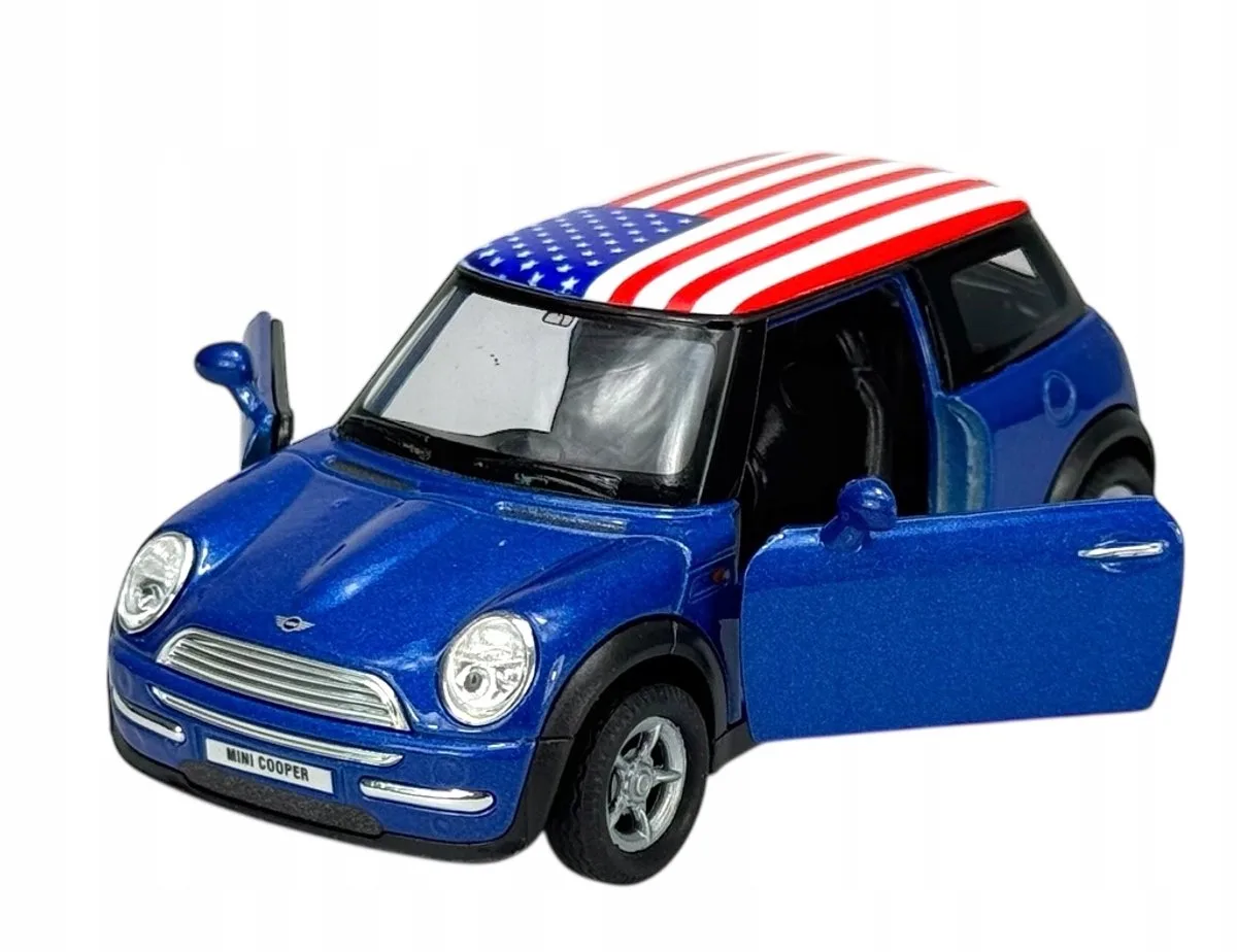 Mini Cooper Blauw Metaal 1:34 Modelauto Nieuw fra Welly – produktbillede