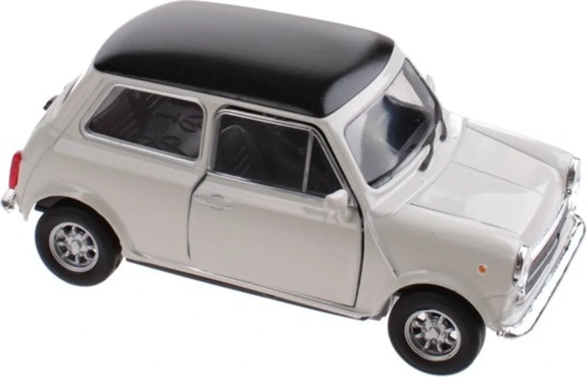 Mini Cooper (Wit) (10 cm) 1/34 Welly - Modelauto - Schaalmodel - Model auto - Miniatuurauto fra Welly i Sort – produktbillede