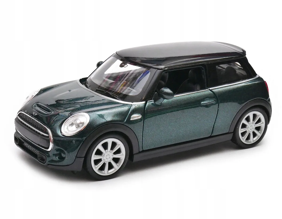 Mini Hatch Modelauto 1:34 Metaal Groen - Openende Deuren von Welly – Produktfoto