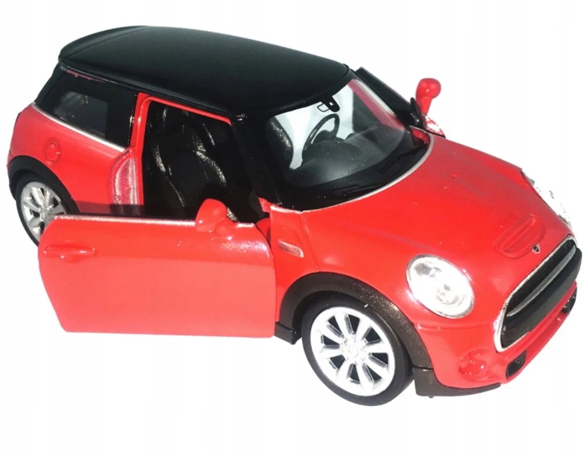 Mini Hatch Modelauto Metaal Schaal 1:38 von Welly in Rot – Produktfoto