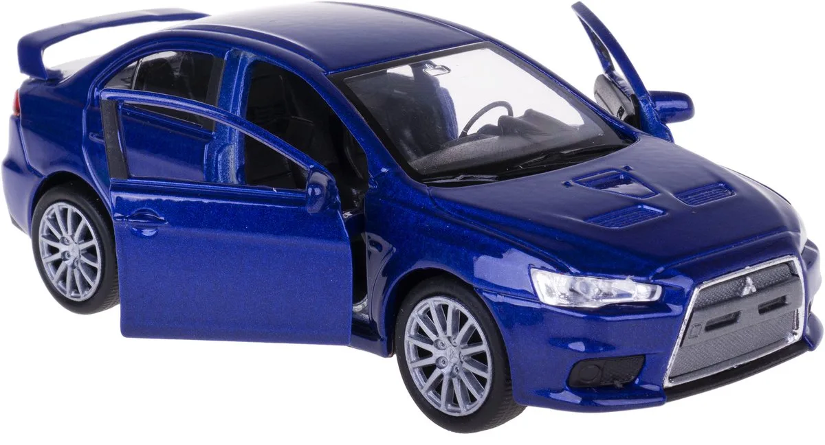 Mitsubishi Lancer Evo X Modelauto 1:34-39 von Welly in Blau – Produktfoto