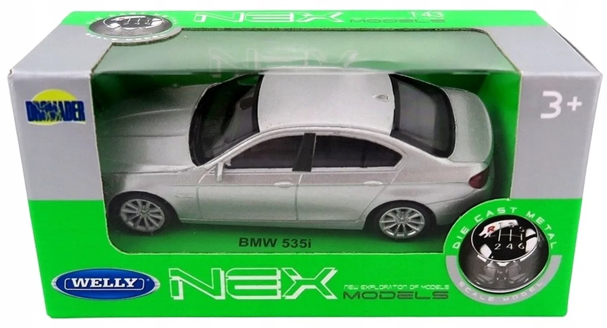 Modelauto BMW 535i Welly 1:43 - Nieuw in Doos fra Welly i Grå – produktbillede