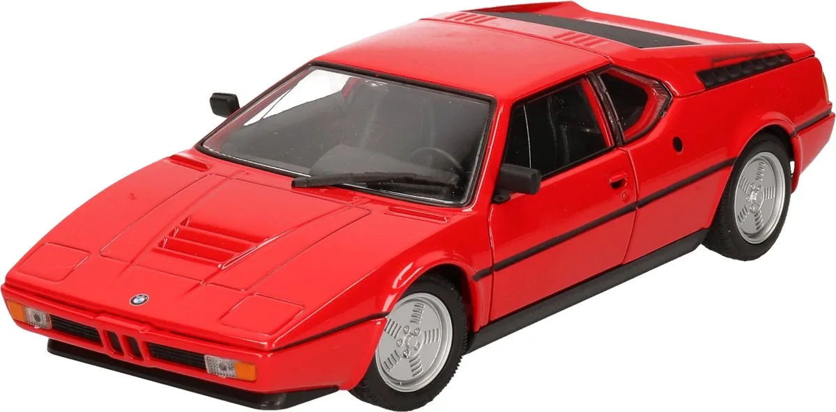 Modelauto BMW M1 - Schaalmodel 1:24 - 18 x 7 x 5 cm fra Welly i Rød – produktbillede