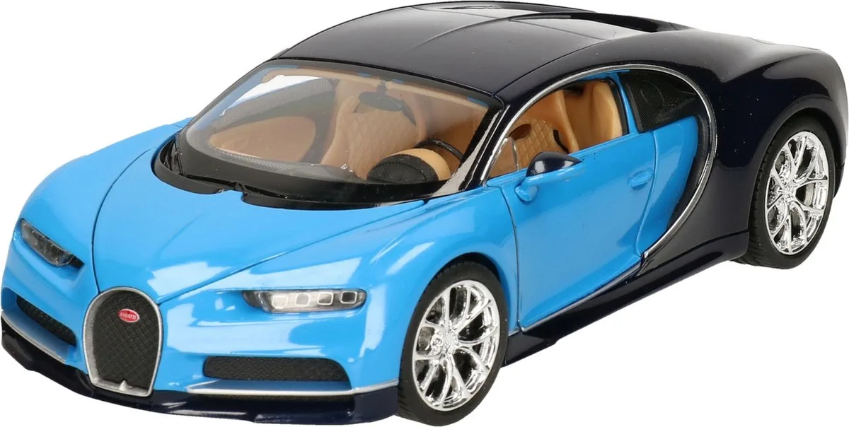 Modelauto - Bugatti Chiron 2017 - 19 x 8 x 5 cm de Welly en Bleu – photo du produit