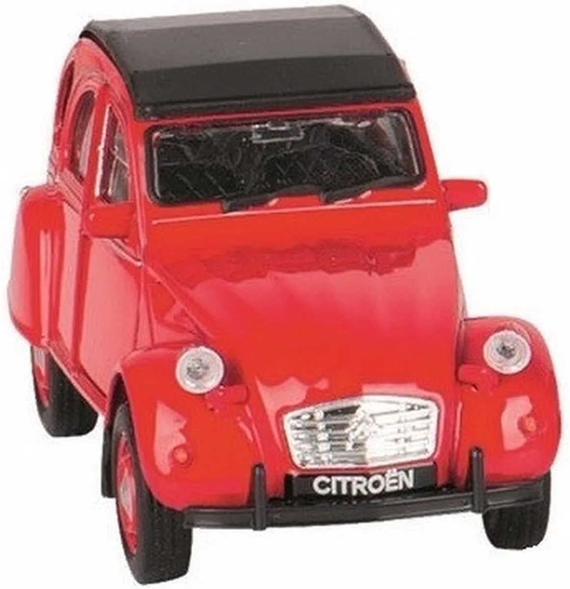 Modelauto Citroen 2CV - dicht - schaal 1:36 - schaalmodel auto fra Welly i Rød – produktbillede