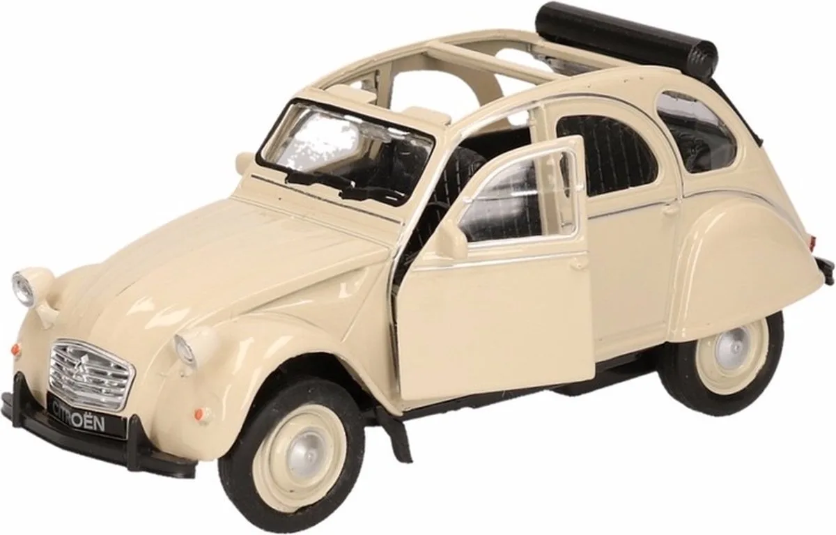 Modelauto Citroen 2CV - open - schaal 1:36 - schaalmodel auto från Welly i Beige – produktbild