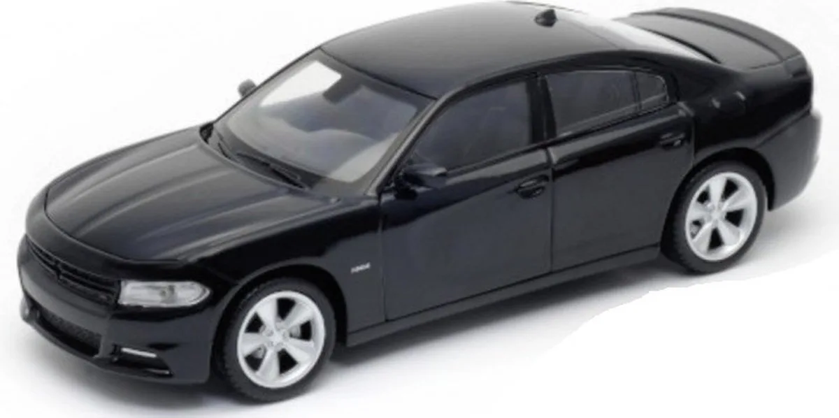 Modelauto - Dodge Charger R/T 2016 - 21 cm - Schaal 1:24 - Speelgoedauto fra Welly i Sort – produktbillede