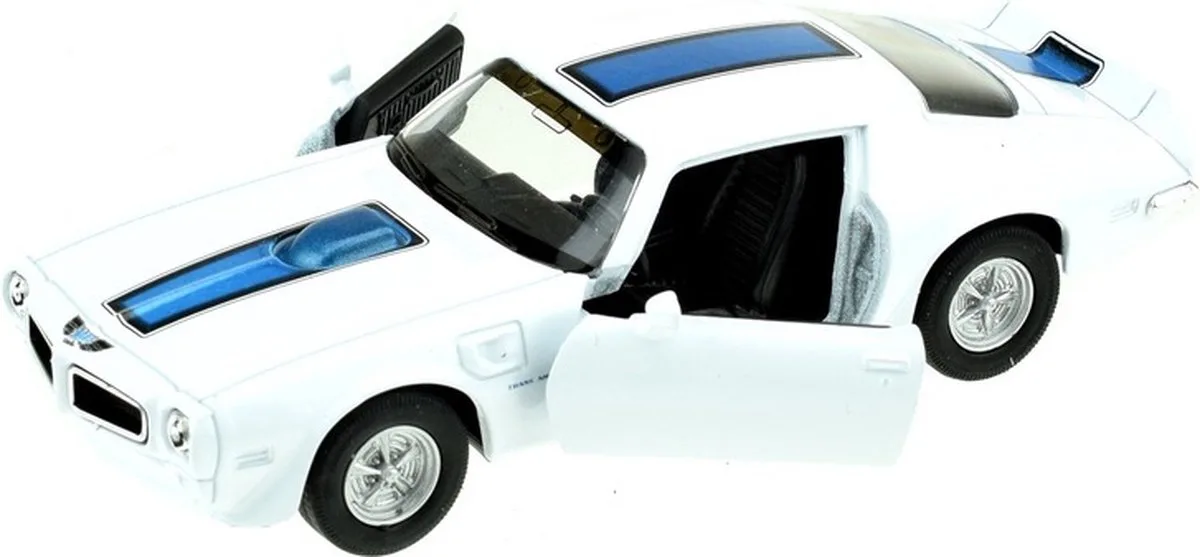 Modelauto Pontiac Firebird Trans Am 1972 wit/blauw 1:34 fra Welly i Hvid – produktbillede