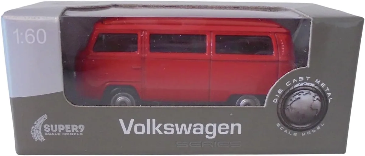 Modelauto Volkswagen Bus T2 red - Schaal 1:60 van Welly in Rood – productfoto