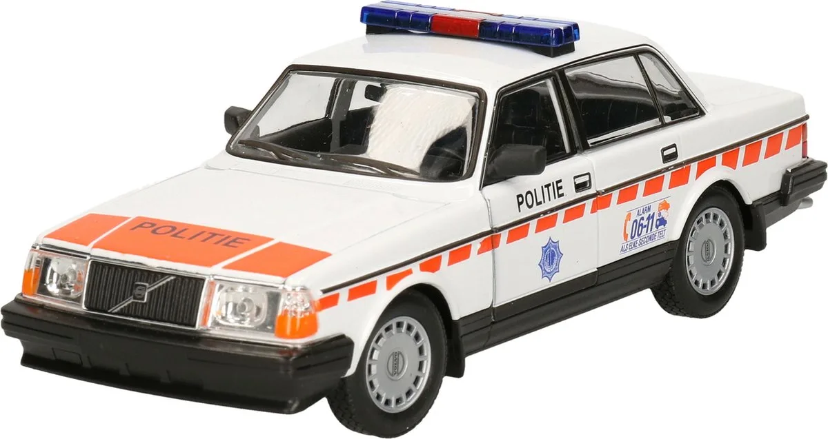 Modelauto - Volvo 240GL 1986 - politieauto - 20 x 7 x 6 cm fra Welly i Flerfarvet – produktbillede