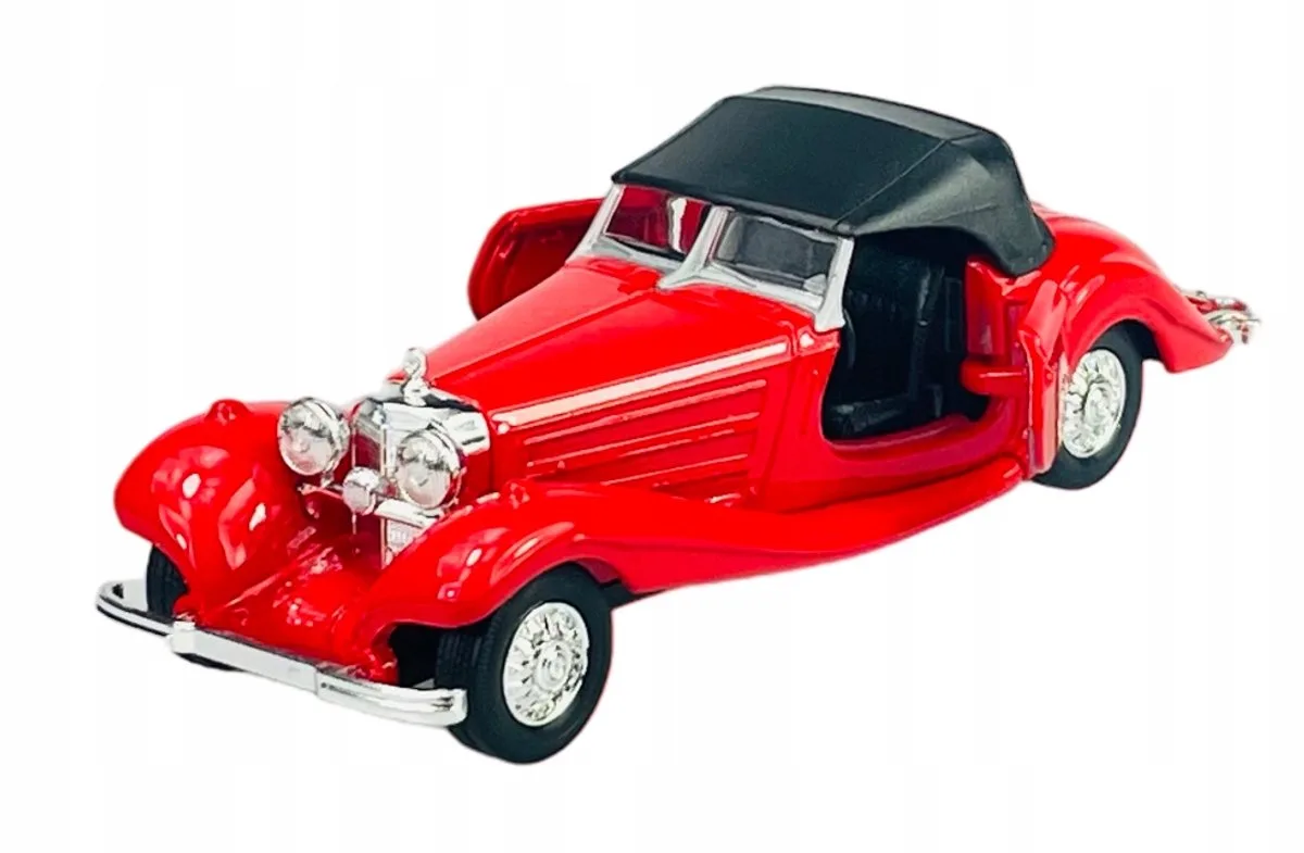 Old Timer 1936 Mercedes-Benz 500K Rood Metaal 1:34 Speelgoedauto von Welly – Produktfoto