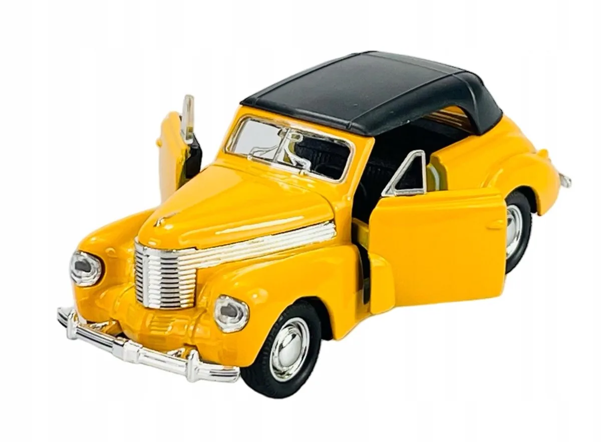 Old Timer 1938 Opel Kapitän Cabriolet metaal 1:34 model de Welly en Jaune – photo du produit