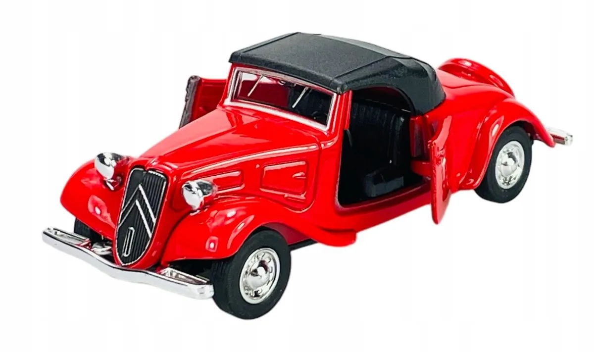 Old Timer 1939 Citroën 11B Traction Avant Cabrio Rood 1:34 von Welly – Produktfoto