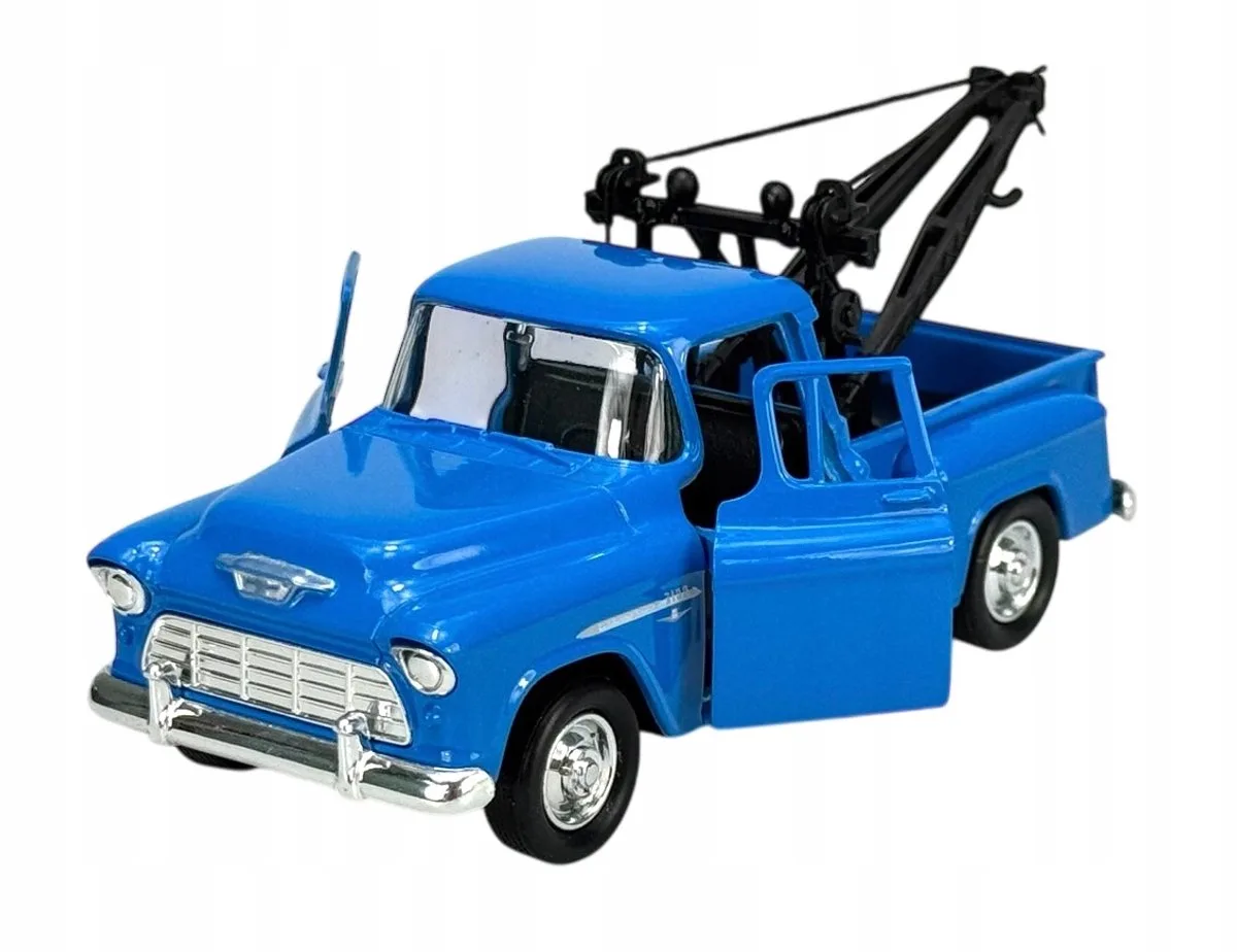 Old Timer 1955 Chevy Stepside Slaapwagen Blauw 1:34 Nieuw Model fra Welly – produktbillede
