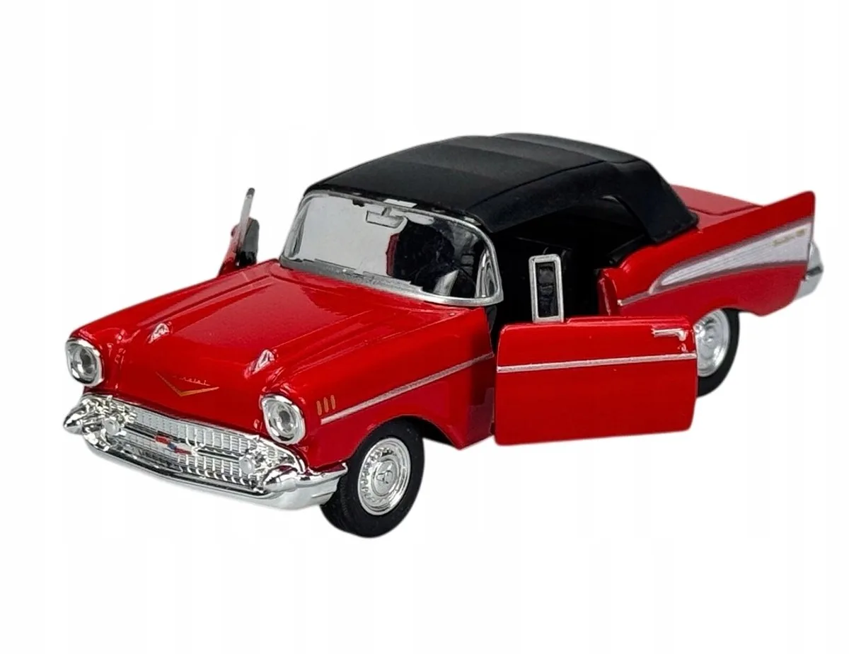 Old Timer 1957 Chevrolet Bel Air Metaal 1:34 Modelauto van Welly in Rood – productfoto