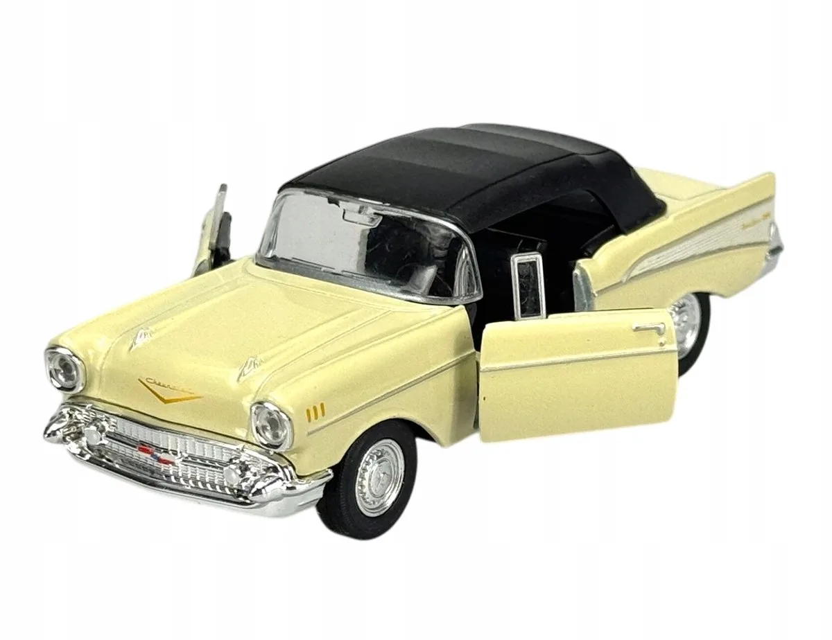 Old Timer 1957 Chevrolet Bel Air metaal model 1:34 van Welly in Beige – productfoto