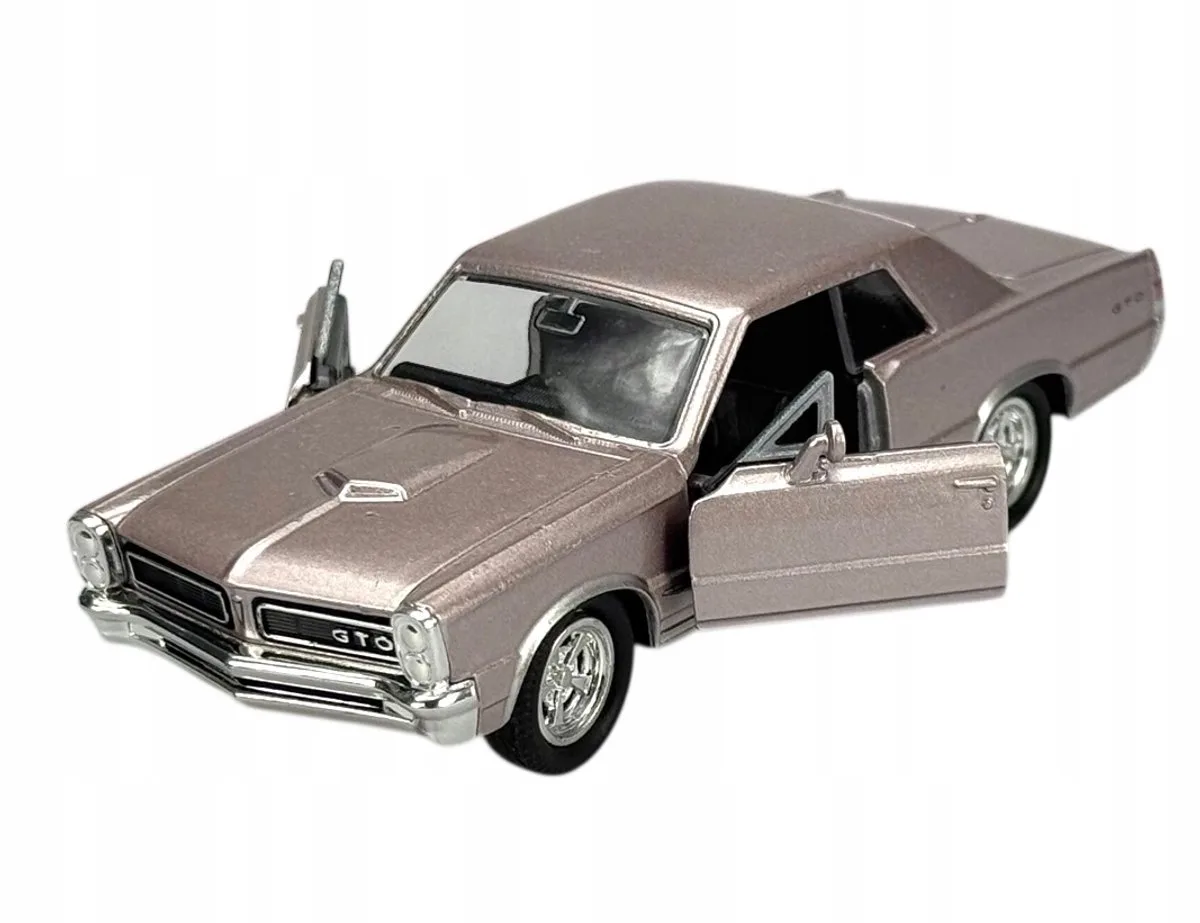 Old Timer 1965 Pontiac GTO Metaal Model Auto 1:34 fra Welly i Lyserød – produktbillede