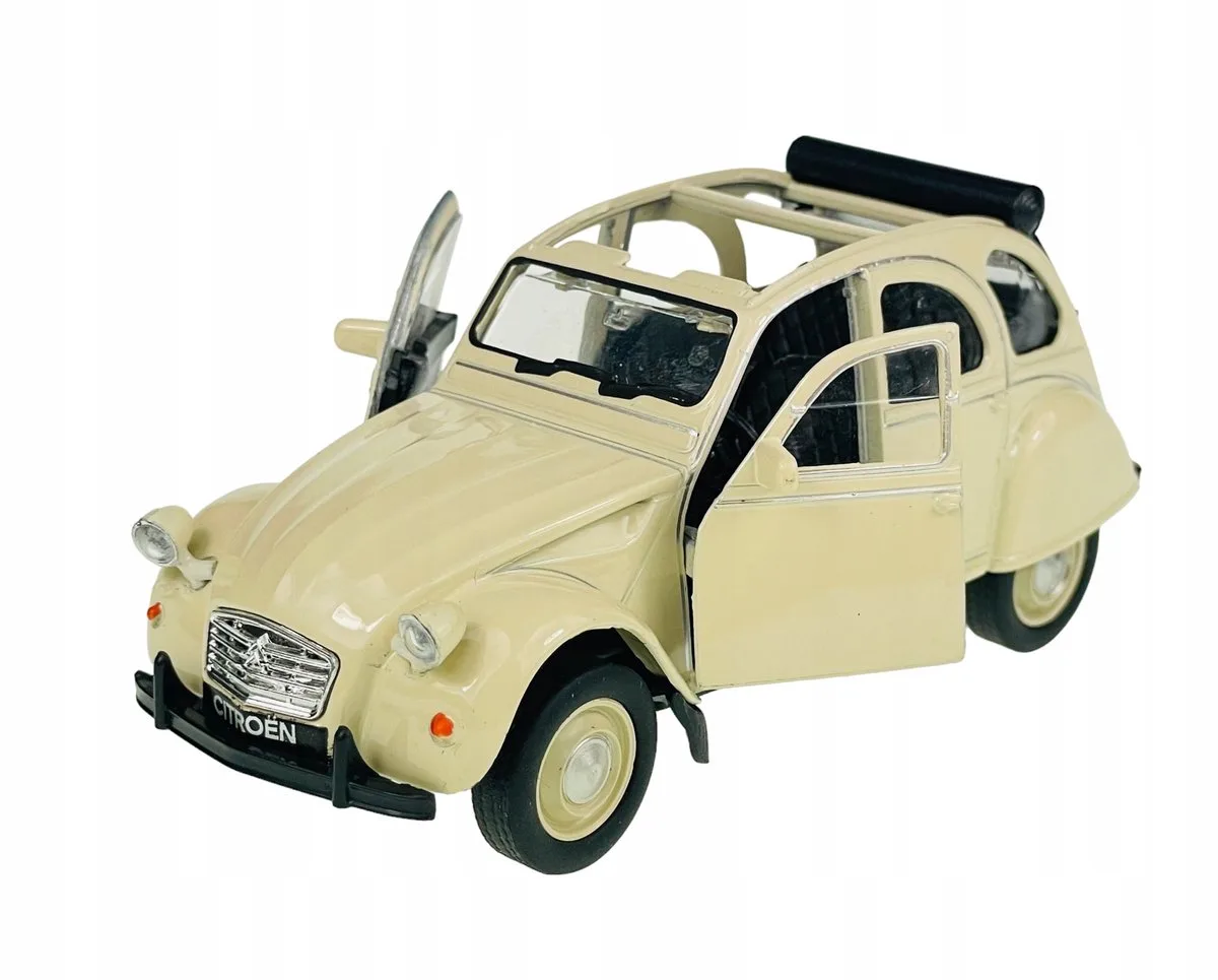 Old Timer Citroën 2CV schaal 1:34 metalen model fra Welly i Beige – produktbillede
