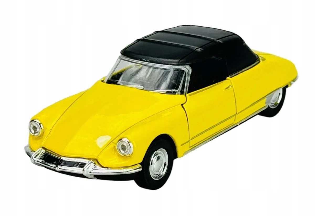 Old Timer Citroën DS 19 Cabriolet 1:34 Metalen Modelauto fra Welly i Gul – produktbillede