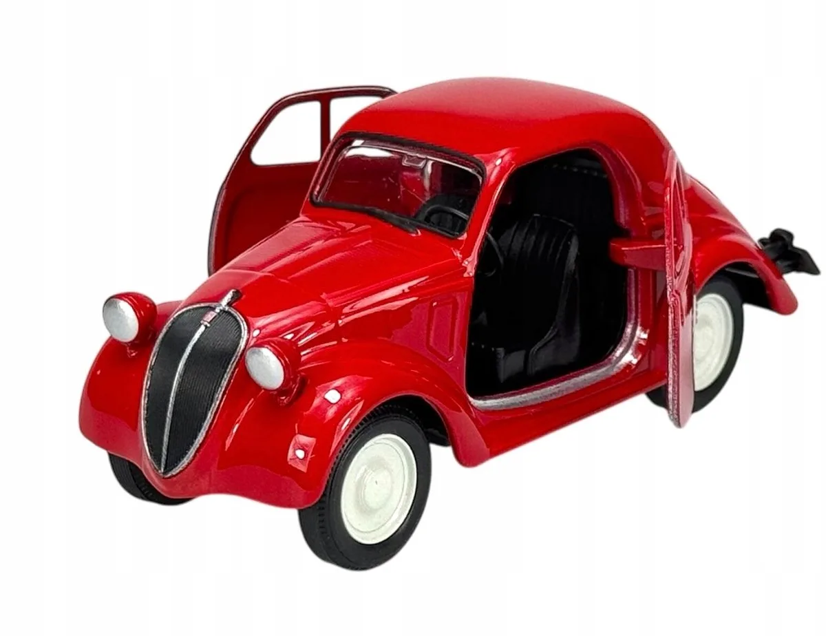 Old Timer Fiat 500 Topolino 1:34 Metaal Model 43852 by Welly in Red – product photo