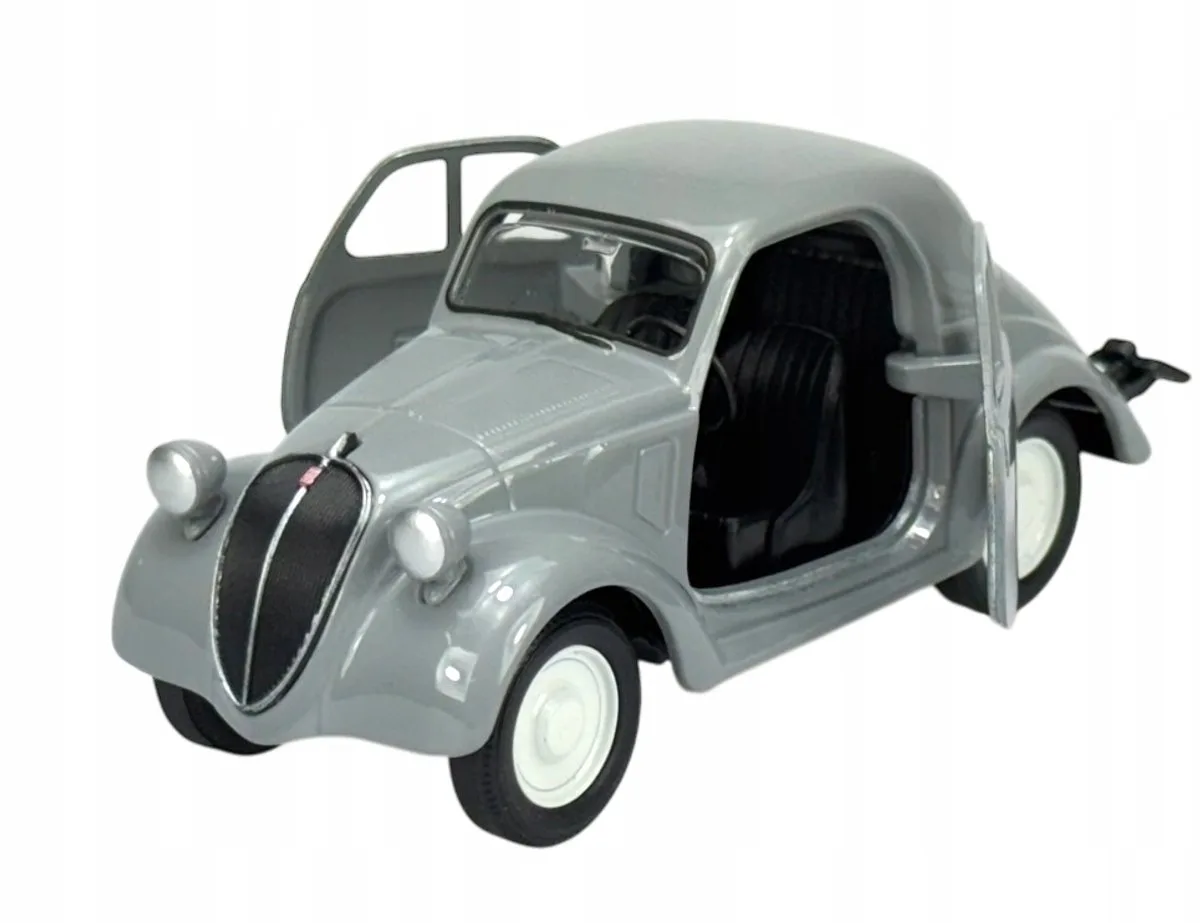 Old Timer Fiat 500 Topolino 1:34 Metaal Model Auto från Welly i Grå – produktbild