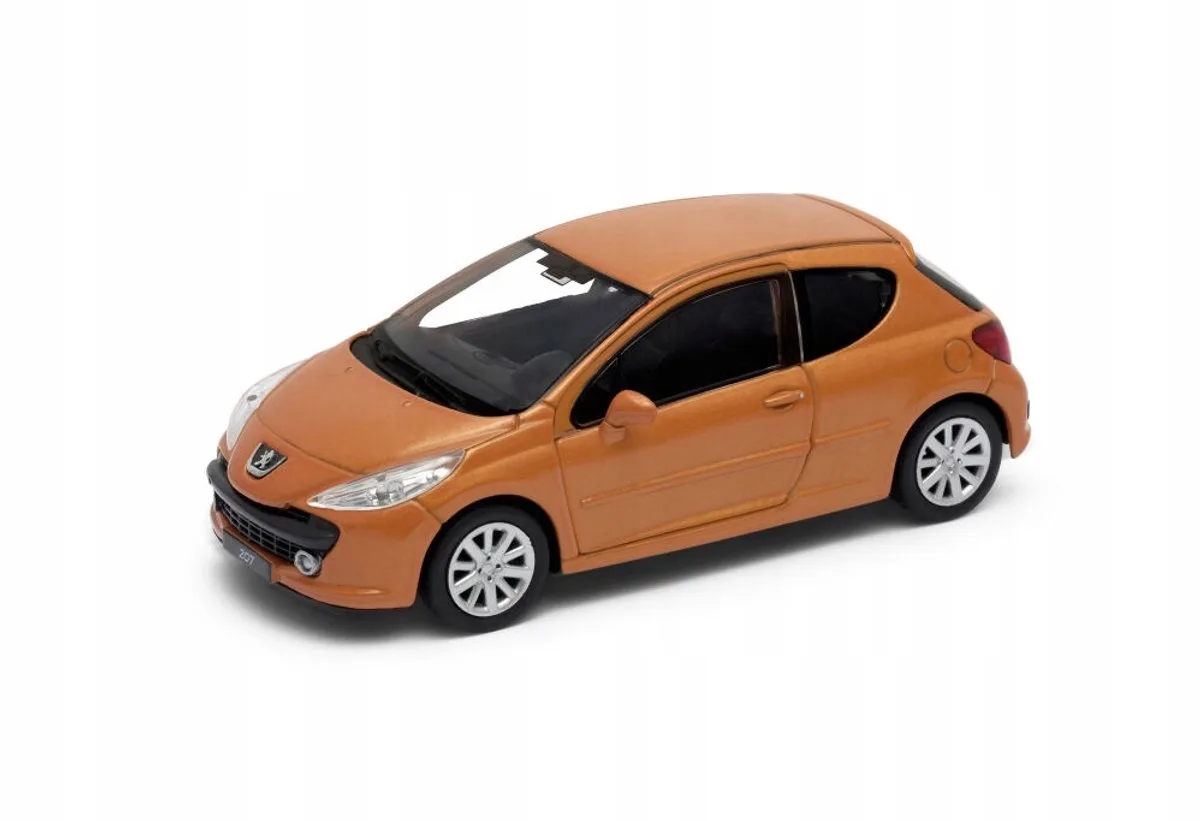 Peugeot 207 1:43 gegoten modelauto - metallic de Welly en Orange – photo du produit