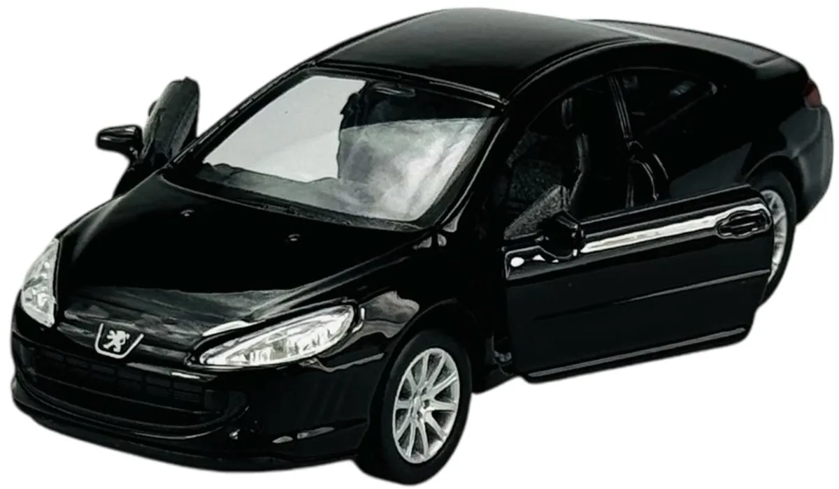 Peugeot 407 Coupé Metaal Model 1:34 - Nieuw van Welly in Zwart – productfoto