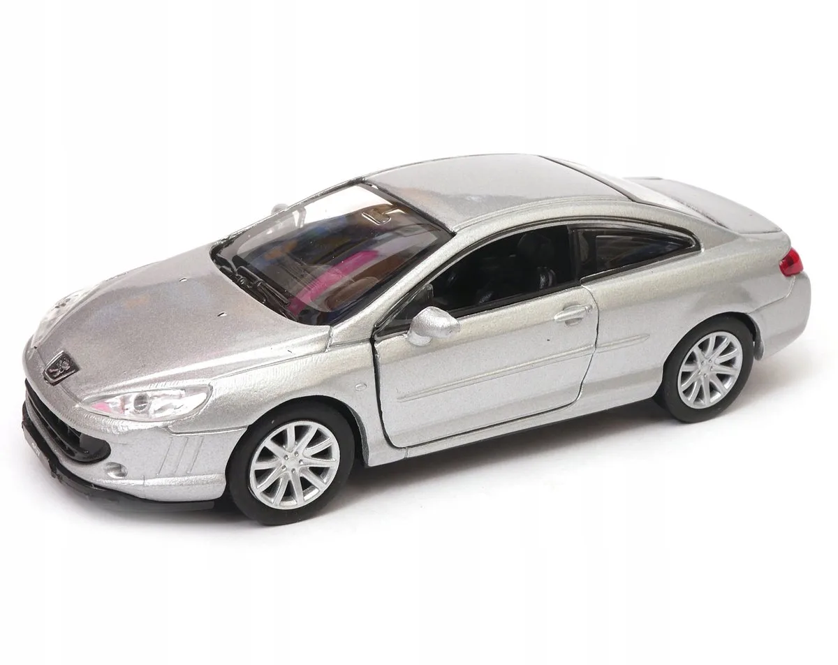 Peugeot 407 Coupé modelauto 1:34 van Welly in Zilver – productfoto