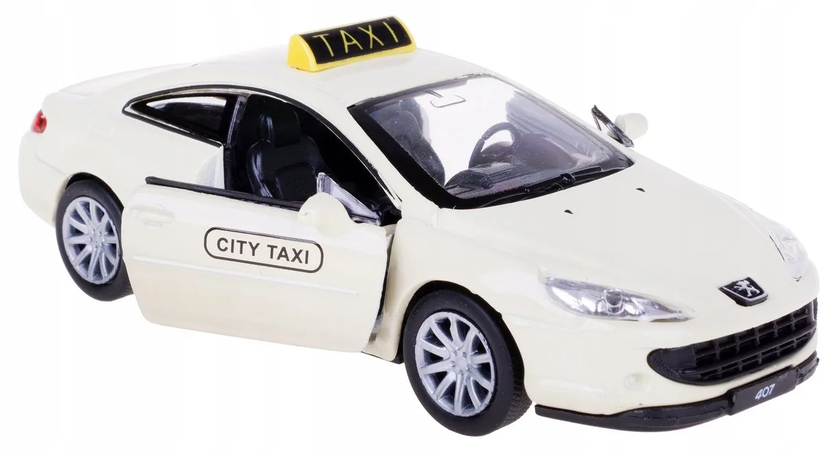 Peugeot 407 Coupe Taxi Modelauto Metaal Welly 1:34-39 de Welly en Beige – photo du produit
