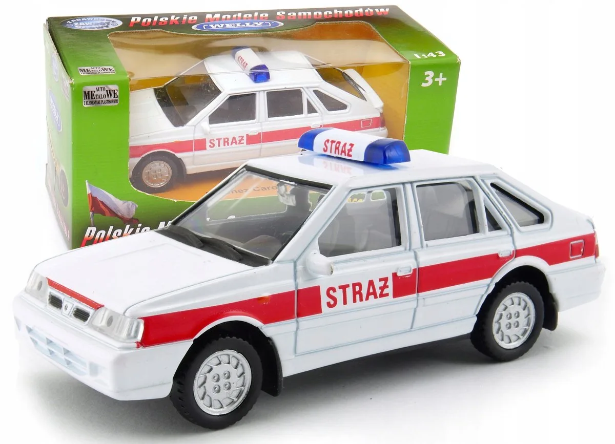 Polonez Caro Plus Brandweer Modelauto 1:43 Nex från Welly i Vit – produktbild