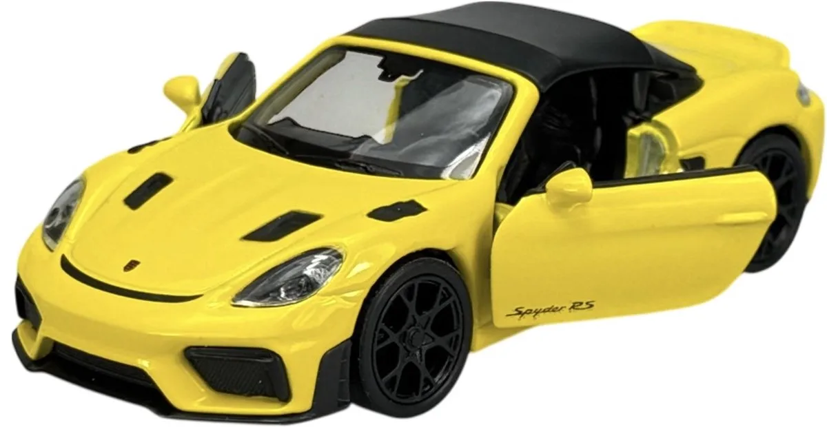 Porsche 718 Spyder RS Metaal Model 1:34 - Nieuw van Welly in Geel – productfoto