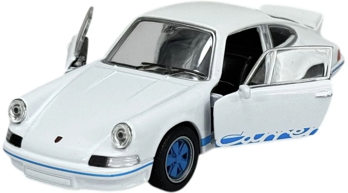 Porsche 911 Carrera RS 2.7 Modelauto 1:34 Metaal Wit/Blauw Nieuw de Welly en Blanc – photo du produit