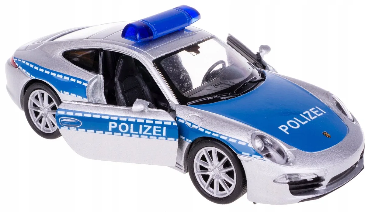 Porsche 911 Carrera S Politie Welly Modelauto 1:34/39 de Welly en Argent – photo du produit